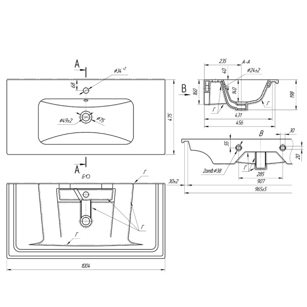 Раковина Bellezza Эйфория-100 4660018641235